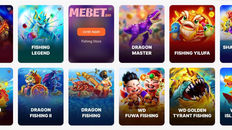 Các trò chơi bắn cá Mebet hấp dẫn